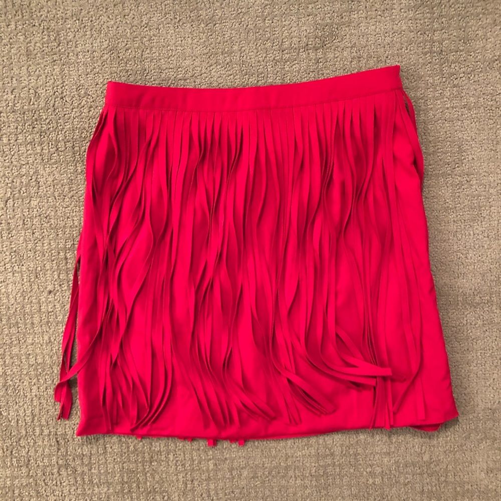Red fringe skirt